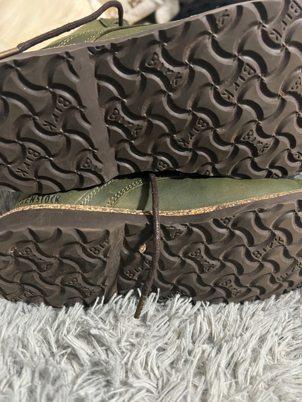 Birkenstock Olive Green Leather Shearling-Lined Boots - Picture 5 of 6